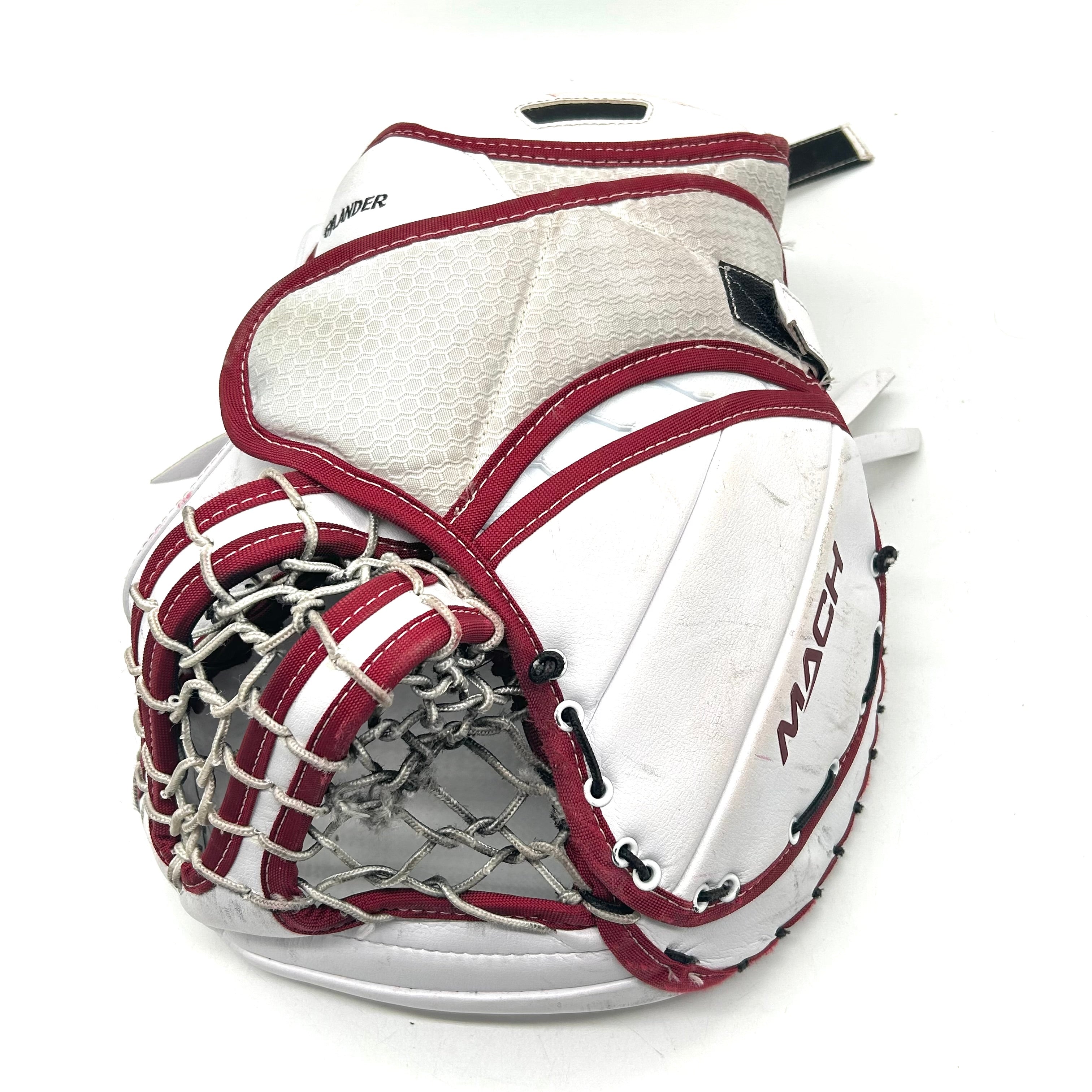 Bauer Supreme Mach - Used Pro Stock Goalie Glove (White/Red)